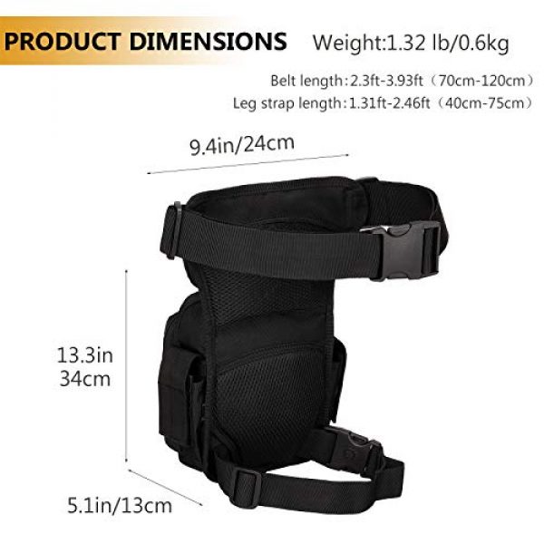 Protector Plus Tactical Pouch 3 Protector Plus Tactical Drop Leg Bag Military Tool Gear Fanny Thigh Pack Utility Airsoft Motorcycle Cycling Waist Gear Pouch (Patch Included)