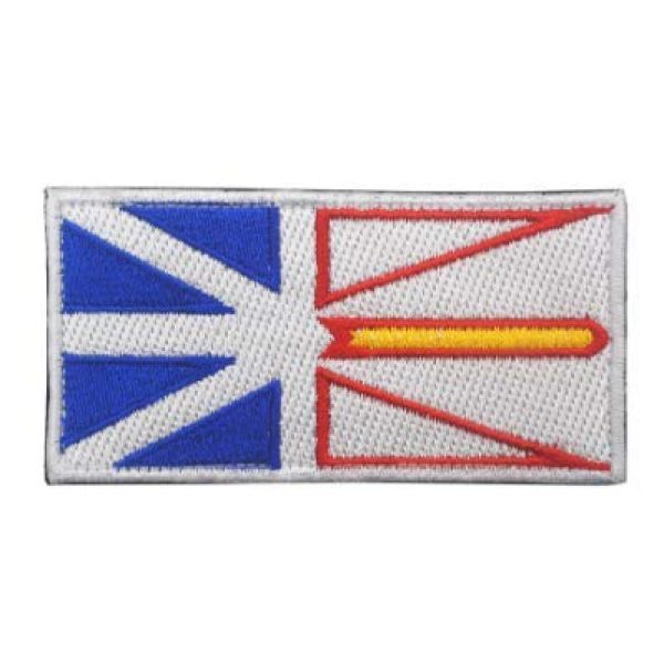 Tactical Embroidery Patch Airsoft Morale Patch 2 2pcs Canada Newfoundland & Labrador Province Flag Embroidery Patch Military Tactical Morale Patch Badges Emblem Applique Hook Patches for Clothes Backpack Accessories