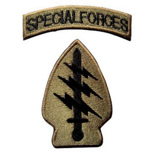 Tactical Embroidery Patch Airsoft Morale Patch 5 Spacial Forces Tab Command SSI Tactical Embroidery Patch Hook & Loop Morale Patch Military Patch for Clothing Accessory Backpack Armband (4pcs)