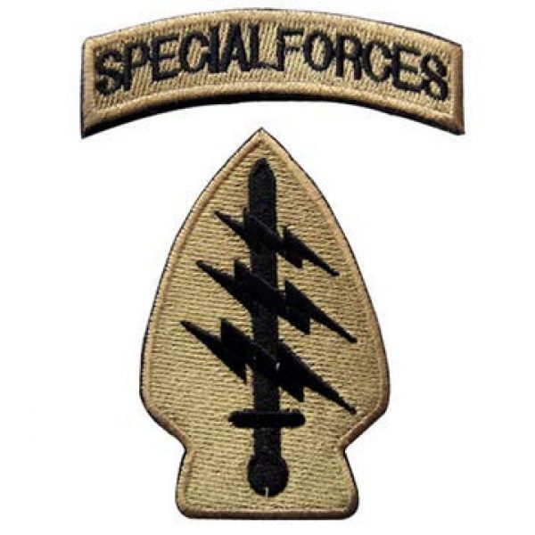 Tactical Embroidery Patch Airsoft Morale Patch 4 Spacial Forces Tab Command SSI Tactical Embroidery Patch Hook & Loop Morale Patch Military Patch for Clothing Accessory Backpack Armband (4pcs)