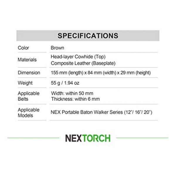 NEXTORCH Tactical Pouch 6 NEXTORCH Portable Baton Genuine Leather Holster V68