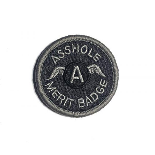 Empire Tactical USA Airsoft Morale Patch 1 Black 2" Inch Asshole Merit Badge Tactical (Hook/Loop) Morale Military Patch