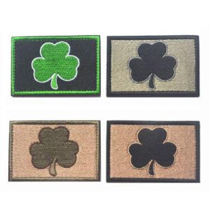 Antrix Airsoft Morale Patch 1 Antrix 4 Pieces Irish Shamrock Military Badge Emblem Patch Hook & Loop Tactical Shamrock Lucky Clover Badge Emblem Patch - 3.15"x2"