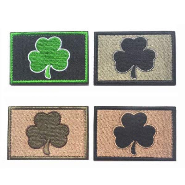 Antrix Airsoft Morale Patch 1 Antrix 4 Pieces Irish Shamrock Military Badge Emblem Patch Hook & Loop Tactical Shamrock Lucky Clover Badge Emblem Patch - 3.15"x2"