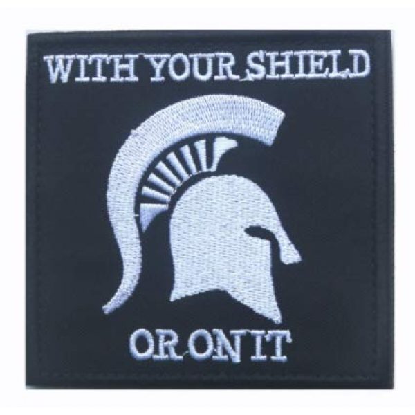 Tactical Embroidery Patch Airsoft Morale Patch 1 Spartan with Your Shield Or On It Tactical Embroidery Patch Hook & Loop Morale Patch Military Patch for Clothing Accessory Backpack Armband