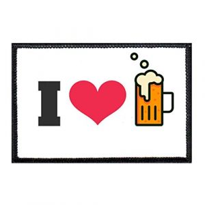 P PULLPATCH Airsoft Morale Patch 1 I Love Beer Morale Patch | Hook and Loop Attach for Hats, Jeans, Vest, Coat | 2x3 in | by Pull Patch