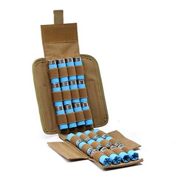 NELKBI Tactical Pouch 4 NELKBI Outdoor Shooting Gear Tactical Shotgun Shells Holder Ammunition Carrier Shotgun Bullets Shotshell Reload Ammo Shell Pouch-Tan