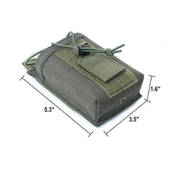 abcGoodefg Tactical Pouch 2 abcGoodefg 1000D Adjustable Molle Tactical Pouch Radio Holster Case Walkie Talkie Holder Duty Belt, 5.3"x 3.5"x 1.6" (Amy Green)