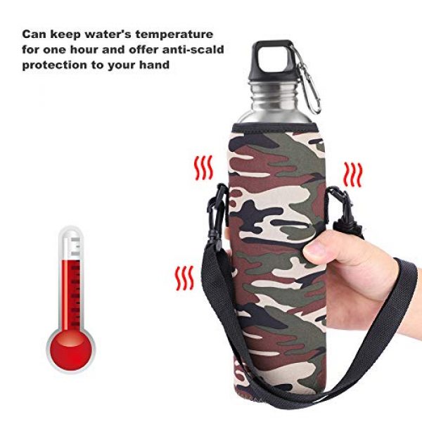 Rodipu Tactical Pouch 7 Rodipu Water Bottle Sling Bag Water Bottle Sleeve, 1L Water Bottle Holder, Scald-Proof Case Thermal Holder Bag for Sports Outdoor Use Hiking Camping
