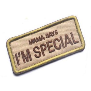 Tactical Embroidery Patch Airsoft Morale Patch 1 Mama Says I'm Special Tactical Embroidery Patch Hook & Loop Morale Patch Military Patch for Clothing Accessory Backpack Armband (tan)