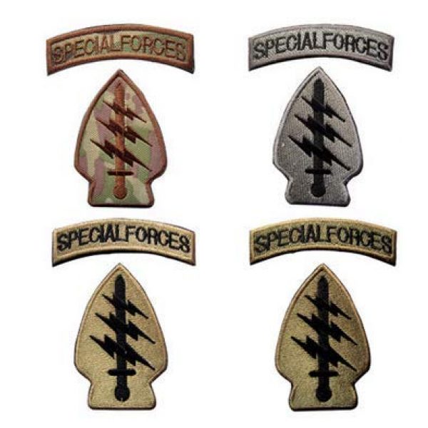 Tactical Embroidery Patch Airsoft Morale Patch 1 Spacial Forces Tab Command SSI Tactical Embroidery Patch Hook & Loop Morale Patch Military Patch for Clothing Accessory Backpack Armband (4pcs)