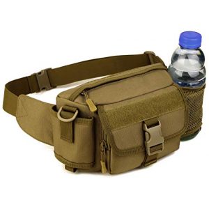 Protector Plus Tactical Pouch 1 Protector Plus Tactical Fanny Pack with Mesh Water Bottle Holder Pouch Military Running Waist Bag Sling Hip Belt MOLLE Army Lumbar Gear Pocket (Patch Included)