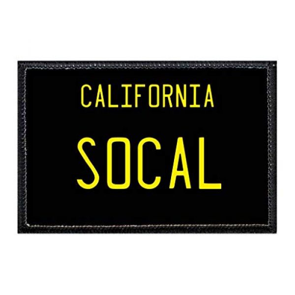 P PULLPATCH Airsoft Morale Patch 1 SoCal - California License Plate Morale Patch | Hook and Loop Attach for Hats, Jeans, Vest, Coat | 2x3 in | by Pull Patch