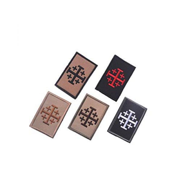 DPAINTouscap Airsoft Morale Patch 1 Jerusalem Cross Crusader Tactical Patches Embroidered Military Patch Morale Patches