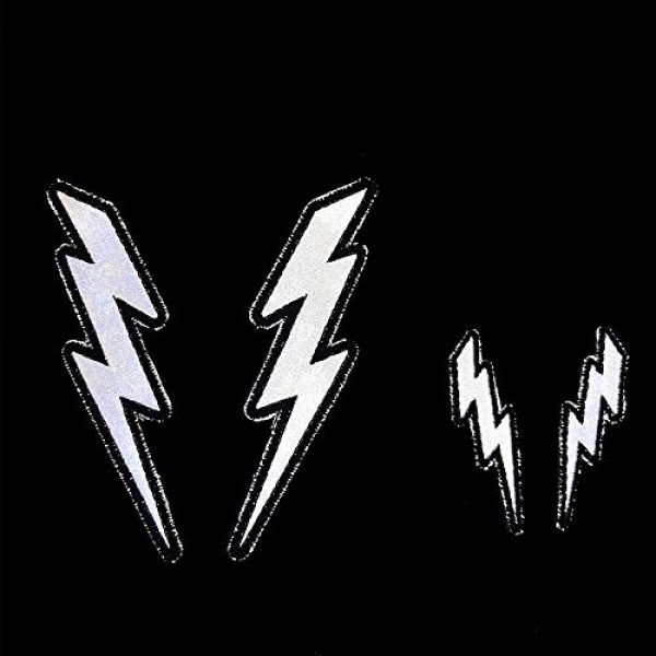 APBVIHL Airsoft Morale Patch 4 IR Infrared Reflective Lightning Bolt Patch Set, Military Tactical Morale Emblem Hook and Loop Fastener Backing Motorcycle MC Patches Armband Badges for Clothing Accessory Backpack