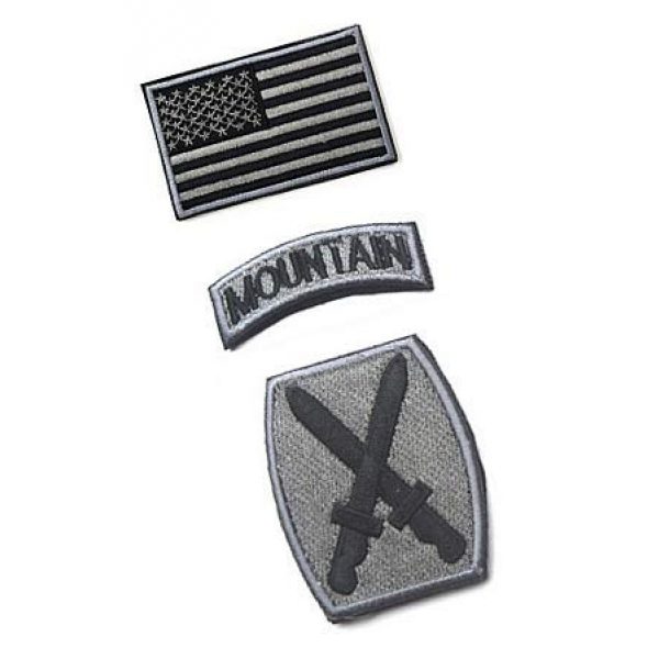 Embroidery Patch Airsoft Morale Patch 2 3 Pieces US Army 10th Mountain Division Military Hook Loop Tactics Morale Embroidered Patch(color1)