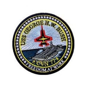 Tactical Embroidery Patch Airsoft Morale Patch 1 USS George H W Bush CVN 77 U.S. Navy Aircraftcarrier Tactical Embroidery Patch Hook & Loop Morale Patch Military Patch for Clothing Accessory Backpack Armband
