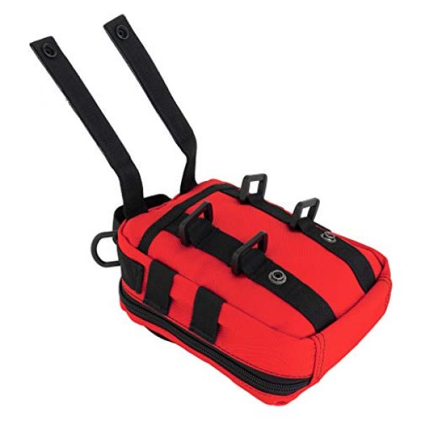 LINE2design Tactical Pouch 4 LINE2design First Aid (Ifak) Molle Pouch - EMT Emergency Medical Trauma Bag Outdoor Tactical EDC Rescue Utility Gear Pouch for Hiking Gunshot Stop Bleeding Includes USA Patch - Red