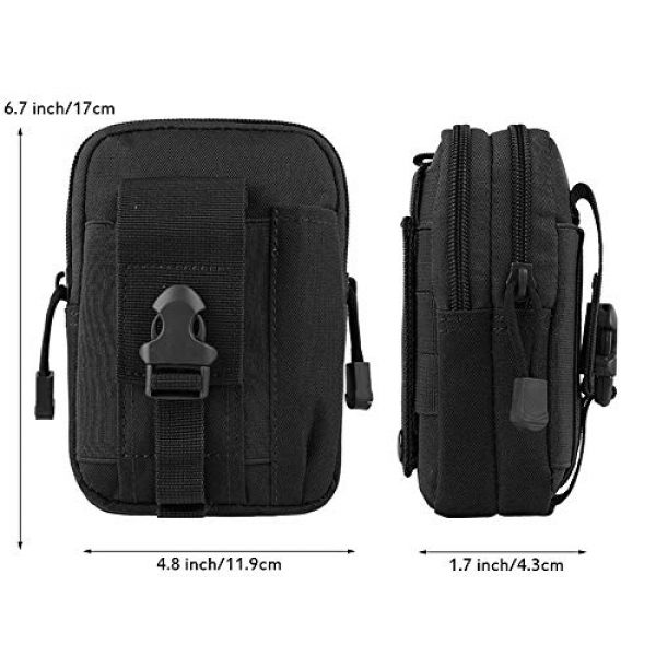 Yarr Tactical Pouch 4 Tactical Molle Bag Belt Pouch Camping Hiking Cloth Phone Camera Case Holster Security Waist Pouch Waterproof Purse Phone Case with Zipper for iPhone 5S 6 7 6S X Plus and More