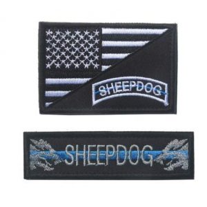 Tactical Embroidery Patch Airsoft Morale Patch 1 2pcs USA Flag +Sheepdog Tactical Embroidery Patch Hook & Loop Morale Patch Military Patch for Clothing Accessory Backpack Armband (color1)