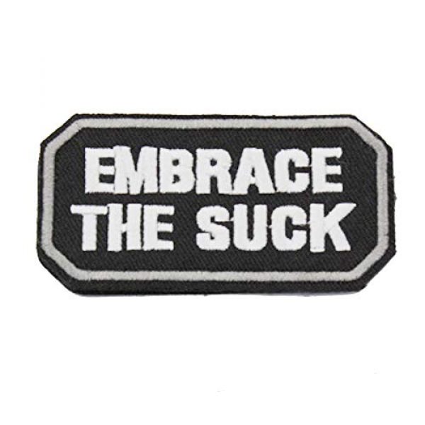 ZHDTW Airsoft Morale Patch 1 ZHDTW Words Letters Embrace The Sucks Embroidered Tactical Patches with Hook and Loop (DT-027)