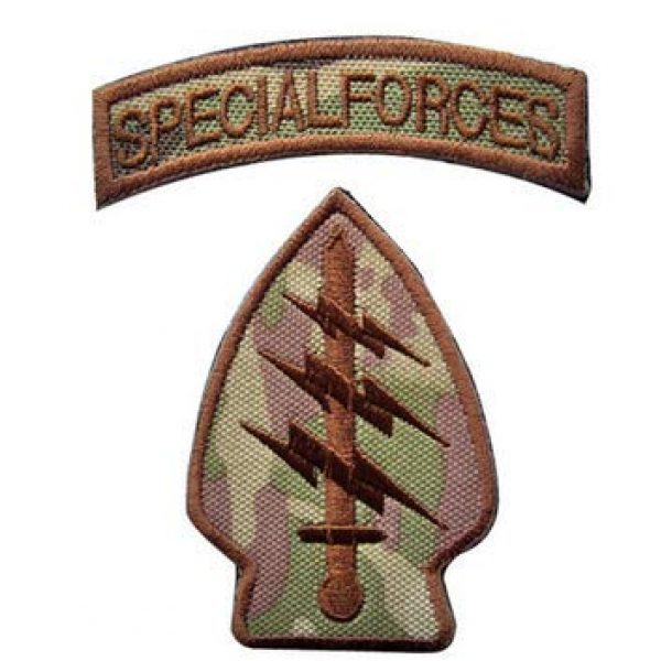 Tactical Embroidery Patch Airsoft Morale Patch 2 Spacial Forces Tab Command SSI Tactical Embroidery Patch Hook & Loop Morale Patch Military Patch for Clothing Accessory Backpack Armband (4pcs)