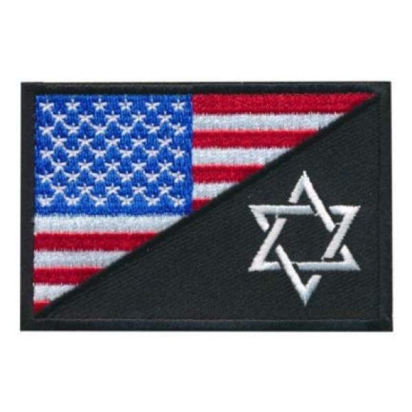 Tactical Embroidery Patch Airsoft Morale Patch 1 Israel American Flag Tactical Embroidery Patch Hook & Loop Morale Patch Military Patch for Clothing Accessory Backpack Armband