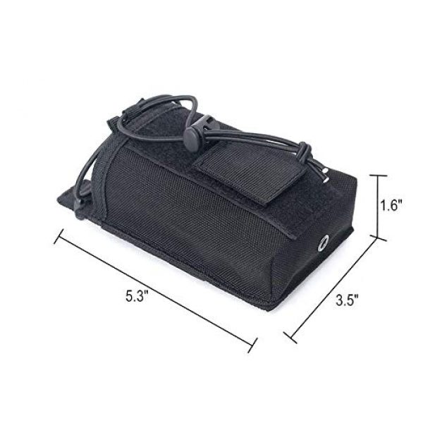 abcGoodefg Tactical Pouch 2 abcGoodefg 1000D Adjustable Molle Tactical Pouch Radio Holster Case Walkie Talkie Holder Duty Belt, 5.3"x 3.5"x 1.6" (Black)