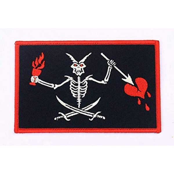 Embroidered Patch Airsoft Morale Patch 1 Blackbeard Pirate Flag Jolly Roger Skull Swords 3D Tactical Patch Military Embroidered Morale Tags Badge Embroidered Patch DIY Applique Shoulder Patch Embroidery Gift Patch