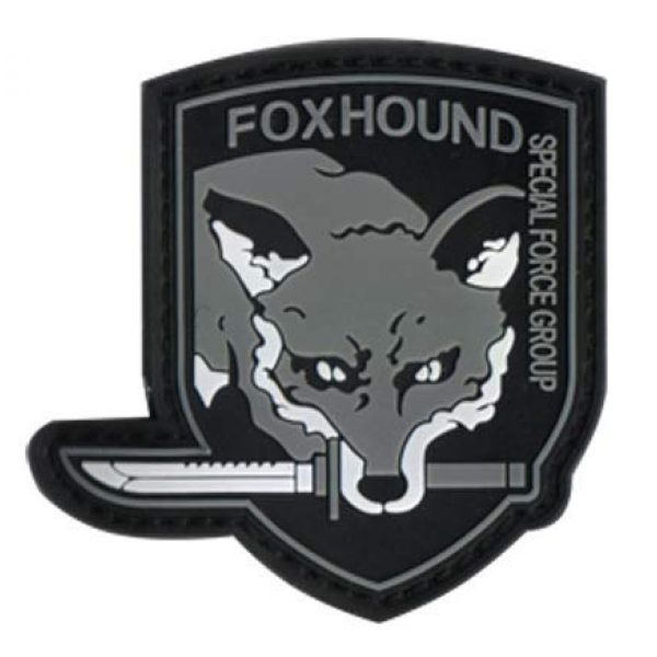 Tactical PVC Patch Airsoft Morale Patch 1 Metal Gear Solid Fox Hound Special Forces Morale Military Patch 3D PVC Rubber Tactical Rubber Hook Patch (color3)