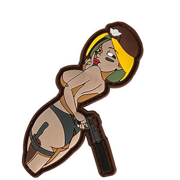 ODSP Airsoft Morale Patch 7 Sexy Bikini Woman with Gun PVC Tactical Morale Patch 4.3 x 2.76 inches - Hook Backed
