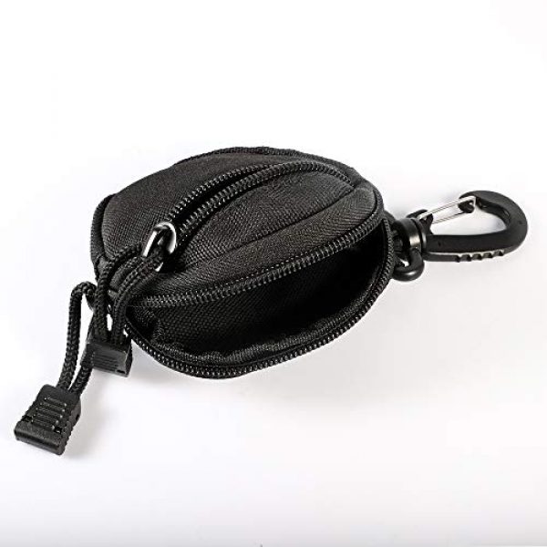 Picowe Tactical Pouch 3 Picowe 6 Pack Tactical Pouch Keychain Wallet, Professional EDC Molle Bag Accessories for Military Gear Bags, Small Coin Purse with Hook for Camping Hunting Shooting (Black)