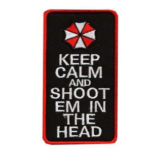 Tactical Embroidery Patch Airsoft Morale Patch 1 Keep Calm and Shoot 'Em in The Head Tactical Embroidery Patch Hook & Loop Morale Patch Military Patch for Clothing Accessory Backpack Armband (color3)