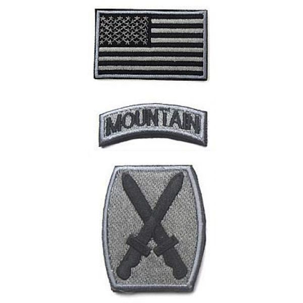 Embroidery Patch Airsoft Morale Patch 1 3 Pieces US Army 10th Mountain Division Military Hook Loop Tactics Morale Embroidered Patch(color1)