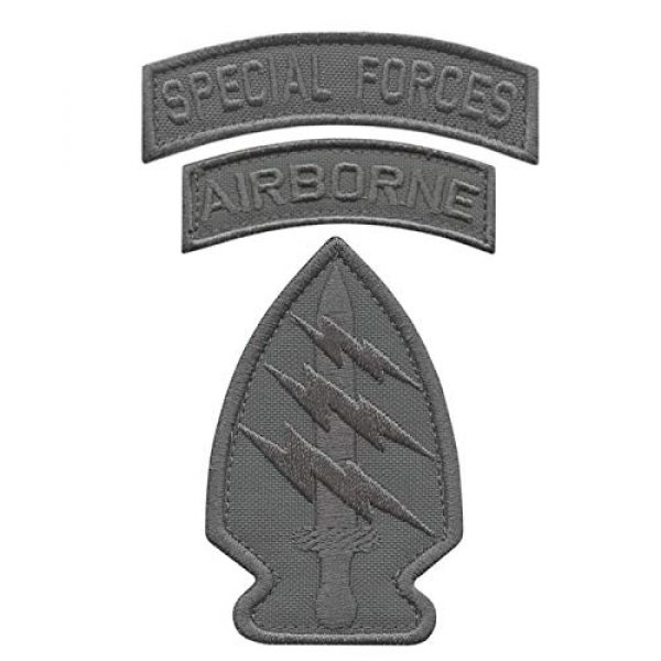 LEGEEON Airsoft Morale Patch 1 LEGEEON Bundle Set of 3 Wolf Gray Grey Patches Special Forces SF Airborne US Army Military Morale Tactical Badges