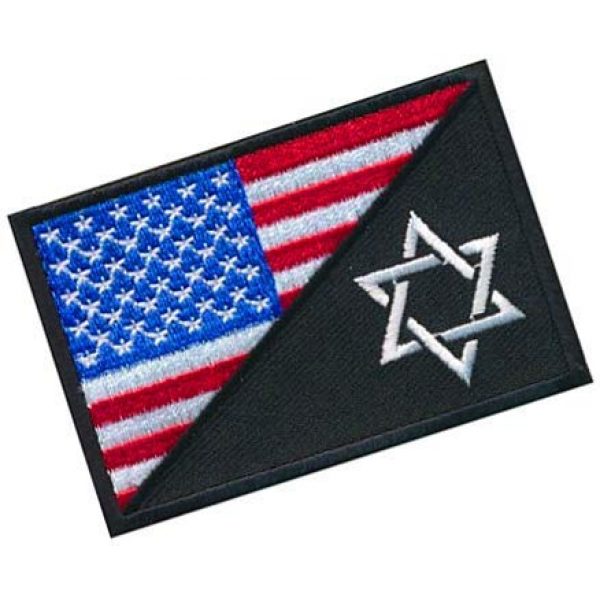 Embroidery Patch Airsoft Morale Patch 2 USA Flag Jewish Star of David Military Hook Loop Tactics Morale Embroidered Patch