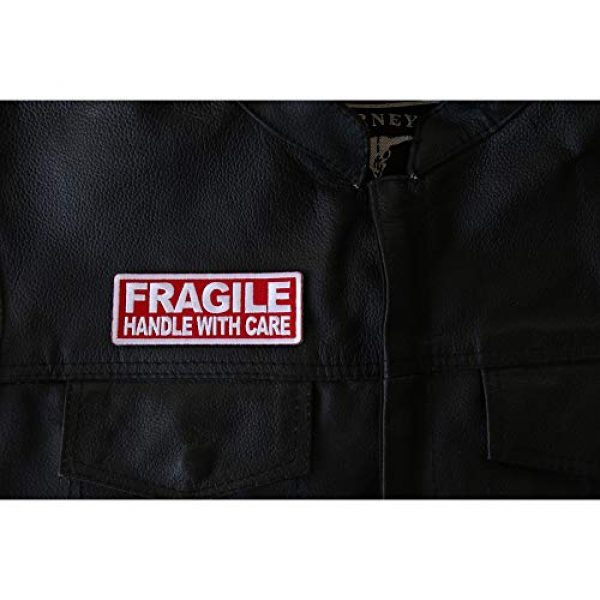 Ivamis Trading Airsoft Morale Patch 4 Fragile Handle with Care Patch - 4x1.5 inch - Embroidered Iron on Patch
