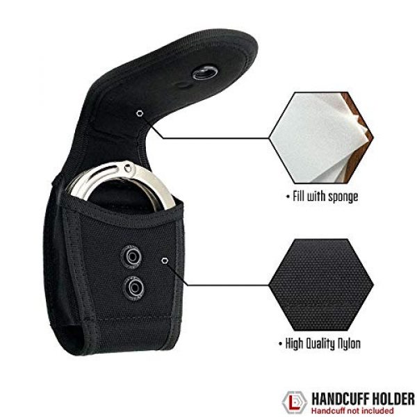LIVANS Tactical Pouch 5 LIVANS Tactical Handcuff Pouch Case, Handcuff Holder Cuff Holster with Quick Release Snap Closure for Law Enforcement Duty Belt Holds Most Chain or Hinged Cuffs