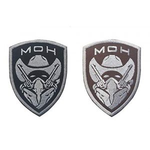 Tactical Embroidery Patch Airsoft Morale Patch 1 Medal of Honor MOH Masked Cowboy Gunfighter Gunner Embroidery Patch Military Tactical Morale Patch Badges Emblem Applique Hook Patches for Clothes Backpack Accessories