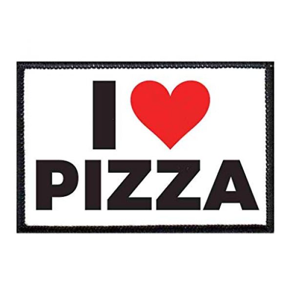 P PULLPATCH Airsoft Morale Patch 1 I Love Pizza Bold Morale Patch | Hook and Loop Attach for Hats, Jeans, Vest, Coat | 2x3 in | by Pull Patch
