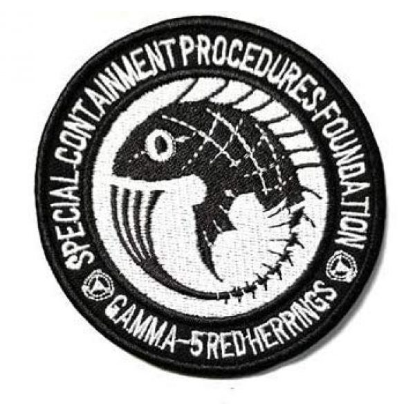 Tactical Embroidery Patch Airsoft Morale Patch 1 Gamma-5 Red Herrings" Mobile Task Forces Special Containment Procedures Foundation SCP Tactical Embroidery Patch Hook & Loop Morale Patch Military Patch for Clothing Accessory Backpack Armband