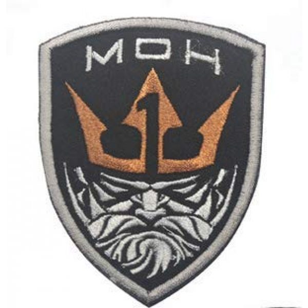 Tactical Embroidery Patch Airsoft Morale Patch 2 King Neptune Medal of Honor MOH Tactical Embroidery Patch Hook & Loop Morale Patch Military Patch for Clothing Accessory Backpack Armband (3pcs)