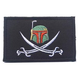 Embroidery Patch Airsoft Morale Patch 1 Star Wars Boba Fett Helmet Military Hook Loop Tactics Morale Embroidered Patch