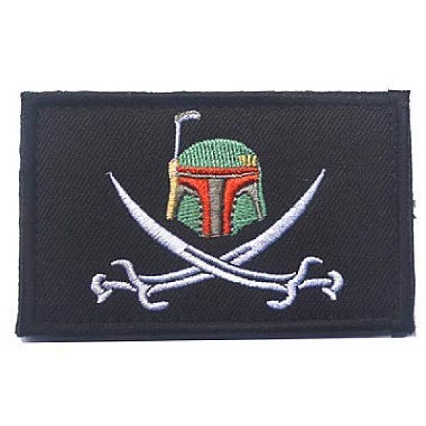 Embroidery Patch Airsoft Morale Patch 1 Star Wars Boba Fett Helmet Military Hook Loop Tactics Morale Embroidered Patch