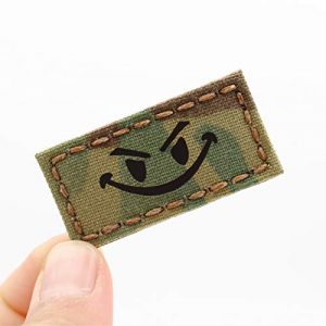 Tactical Freaky Airsoft Morale Patch 1 Tiny 1x2 IR Multicam Evil Smiley DEVGRU Army Tactical Morale Touch Fastener Patch