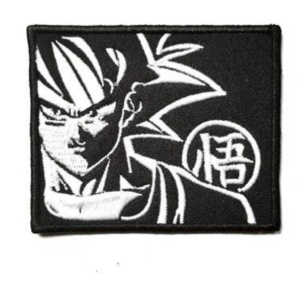 Tactical Embroidery Patch Airsoft Morale Patch 1 Dragon Ball Z Goku Tactical Embroidery Patch Hook & Loop Morale Patch Military Patch for Clothing Accessory Backpack Armband (White)