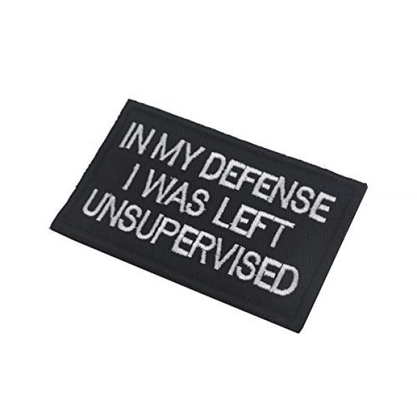 Ansellf Airsoft Morale Patch 5 in My Defense I was Left Unsupervised Patch,Tactical Military Army Gear,Tactical Combat Bagde Military Hook Embroidered Patch Set Hook/Loop Backing