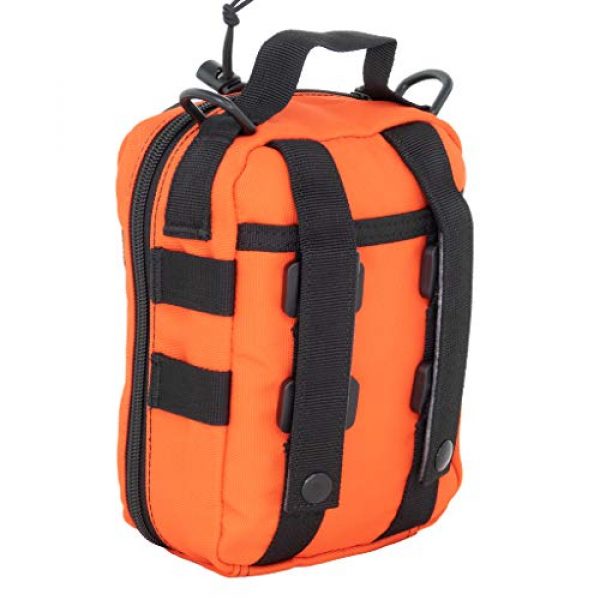 LINE2design Tactical Pouch 3 LINE2design First Aid (Ifak) Molle Pouch - EMT Emergency Medical Trauma Bag Outdoor Tactical EDC Rescue Utility Gear Pouch for Hiking Gunshot Stop Bleeding Includes USA Patch - Orange