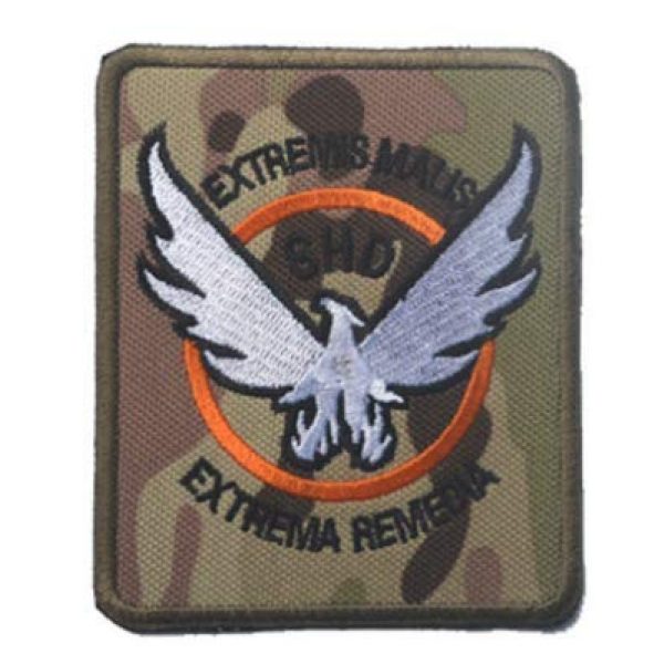 Embroidery Patch Airsoft Morale Patch 4 3 Pieces Tom Clancy's The Division Agent SHD Logo Military Hook Loop Tactics Morale Embroidered Patch (color4)