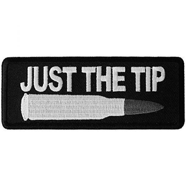 Ivamis Trading Airsoft Morale Patch 1 Just The Tip Bullet Patch - 4x1.5 inch - Embroidered Iron on Patch
